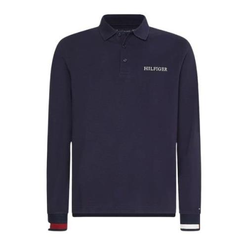 Heren Vlag Logo Lange Mouw Shirt Tommy Hilfiger , Blue , Heren