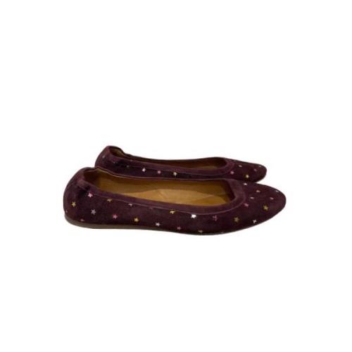 Pre-owned Suede flats Isabel Marant Pre-owned , Purple , Dames