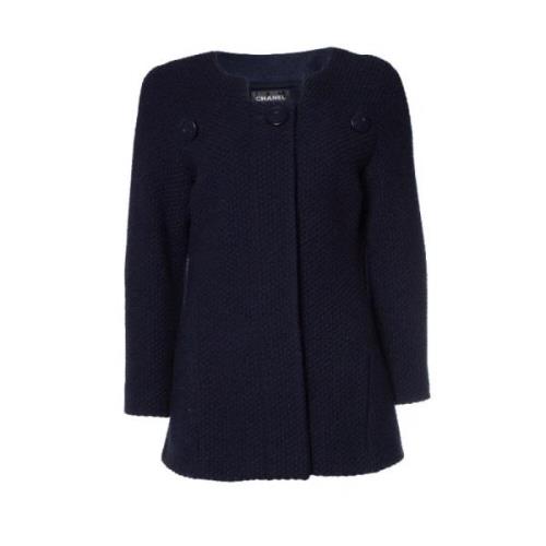 Pre-owned Wool outerwear Chanel Vintage , Blue , Dames