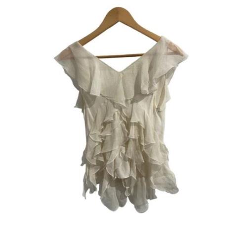 Pre-owned Silk tops Dior Vintage , Beige , Dames