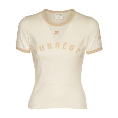 Witte T-shirts en Polos Courrèges , Beige , Dames