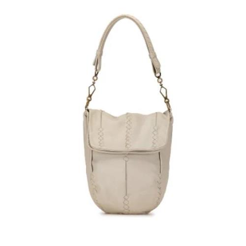 Pre-owned Leather handbags Bottega Veneta Vintage , White , Dames