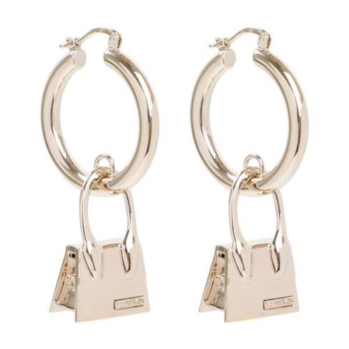 Metallic Hoop Oorbellen met Chiquito Hanger Jacquemus , Yellow , Dames