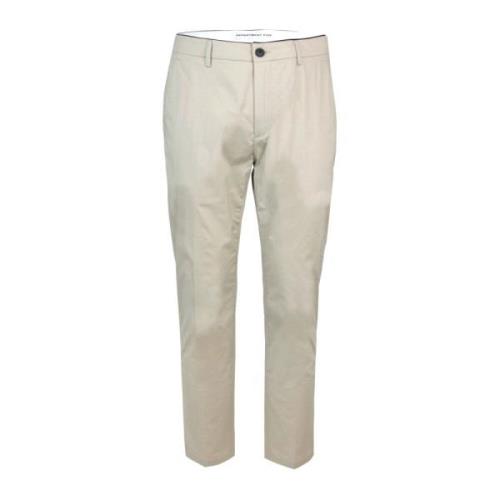 Slim Fit Chino Broek Enkel Lengte Department Five , Beige , Heren