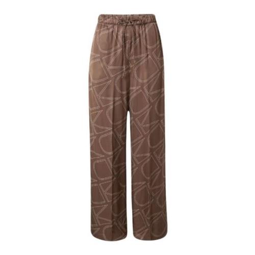 Wijde pijp viscose twill broek Calvin Klein , Brown , Dames