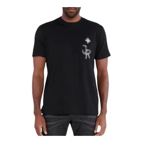 Heren Regular T-Shirt John Richmond , Black , Heren