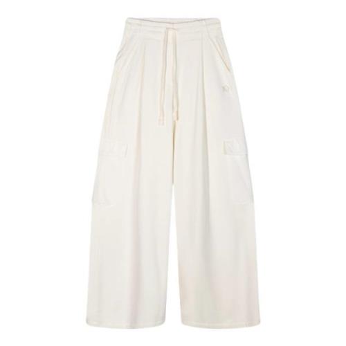 Wijde Cargo Broek in Comfortabele Stof 10Days , White , Dames