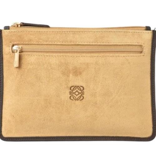 Pre-owned Fabric clutches Loewe Pre-owned , Beige , Dames