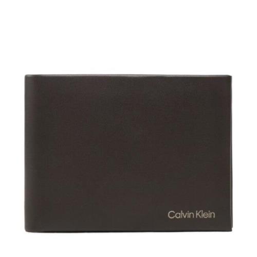 Heren Trifold Portemonnee met Muntvak Calvin Klein , Brown , Heren