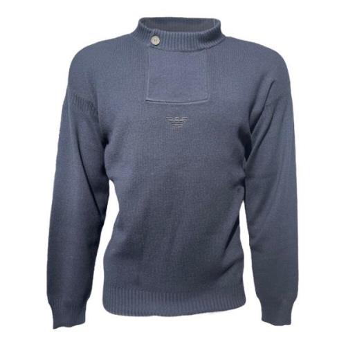Hoge Hals Adelaar Print Sweatshirt Marineblauw Emporio Armani , Blue ,...