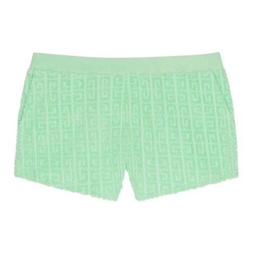 Groene Geribbelde Shorts met 4G Patroon Givenchy , Green , Dames