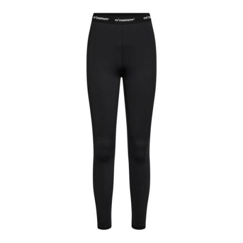 Logo Tights Broek Zwart Co'Couture , Black , Dames