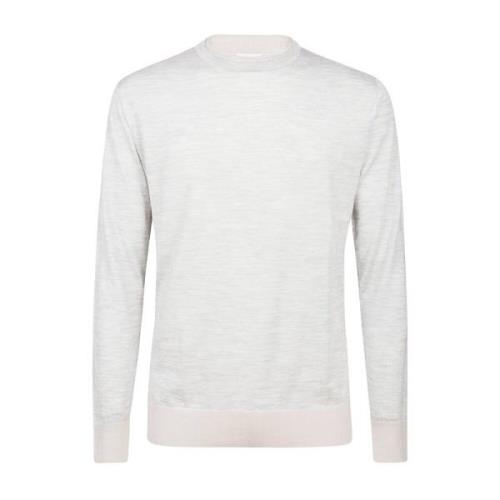 Merino Zijde Crewneck Sweater Eleventy , Gray , Heren