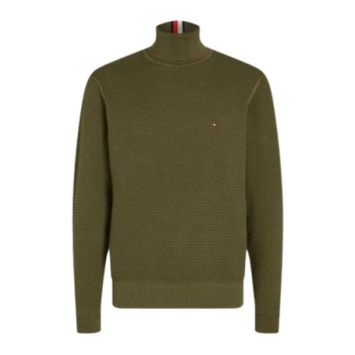 2 Tone Roll Neck Sweater Tommy Hilfiger , Green , Heren