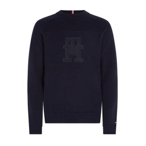 Monogram Crew Neck Sweatshirt Tommy Hilfiger , Blue , Heren