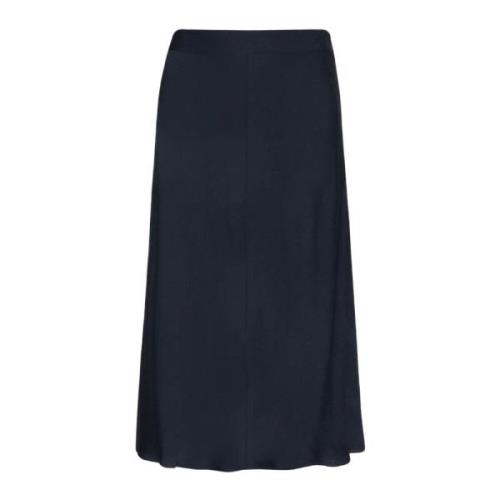 Solide Midi Rok in Crepe Stijl Tommy Hilfiger , Blue , Dames