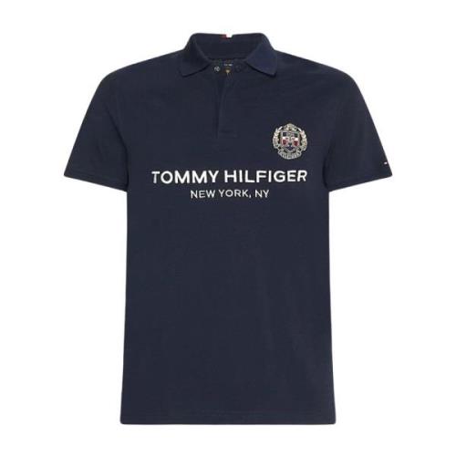 Icon Crest Logo Slim Poloshirt Tommy Hilfiger , Blue , Heren