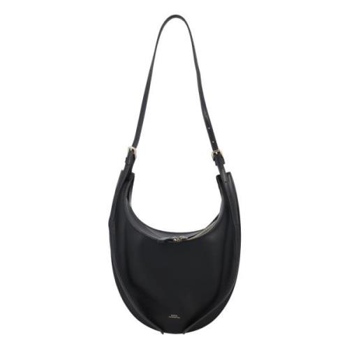 Zwarte Iris Kleine Halvemaan Tas A.p.c. , Black , Dames