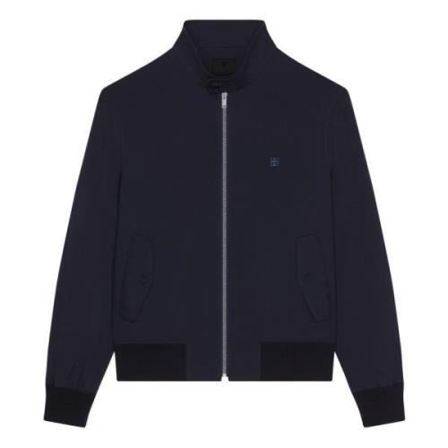 Blauwe Harrington Kraag Jas met 4G Metalen Stuk Givenchy , Blue , Here...