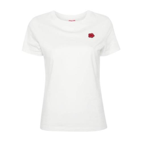 Bloem Motief Logo Patch T-shirt Kenzo , White , Dames