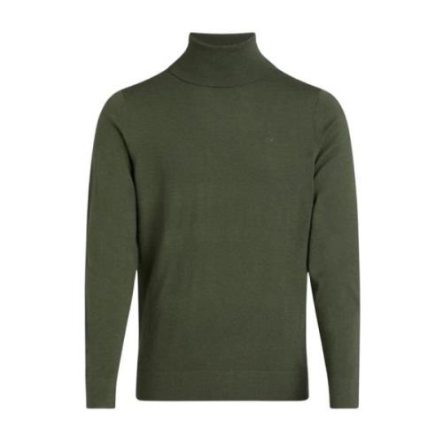 Merino Turtle Neck Sweater Calvin Klein , Green , Heren