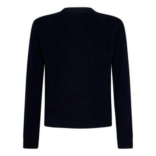 Midnight Blue Cashmere Crew Neck Sweater Malo , Blue , Heren