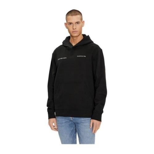 Zwarte hoodie met achterprint Calvin Klein , Black , Heren