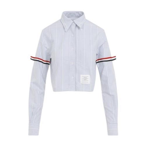 Navy Cropped Shirt Thom Browne , Blue , Dames