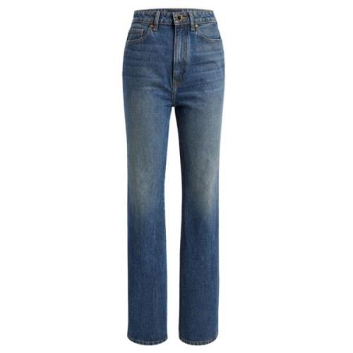 Hoge Indigo Blauwe Denim Jeans Khaite , Blue , Dames