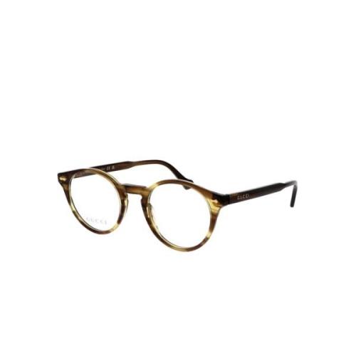 Modieuze Ovale Ronde Zonnebril Bruin Schildpad Gucci , Brown , Unisex