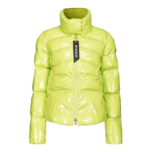 Gewatteerde kristallen nylon pea-jas Pinko , Green , Dames