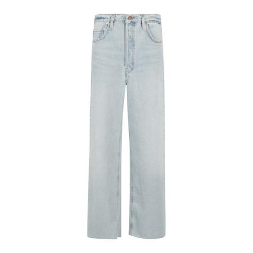 Wide Leg Raw After Jeans Frame , Blue , Dames