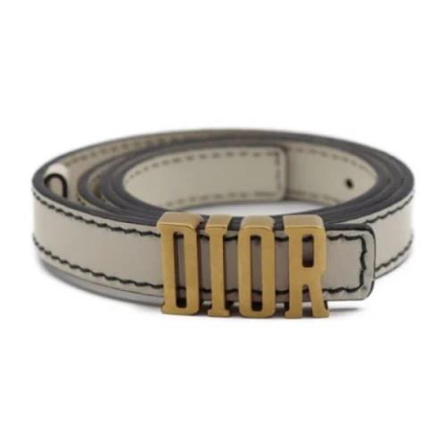 Pre-owned Leather belts Dior Vintage , White , Dames