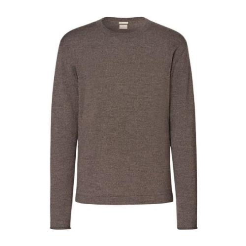 Merino Wool Crewneck Sweater Massimo Alba , Gray , Heren