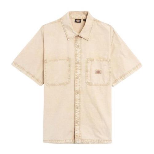 Korte Mouw Newington Herenshirt Dickies , Beige , Heren