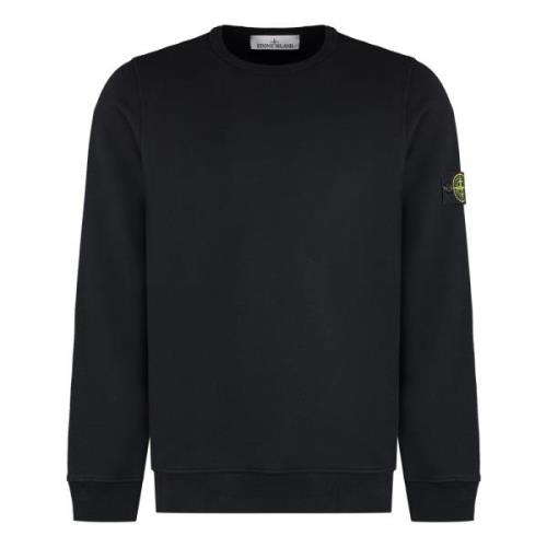 Katoenen crew-neck sweatshirt met logo patch Stone Island , Black , He...