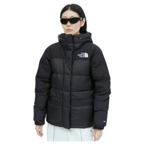 Logo Geborduurde Gewatteerde Parka Jas The North Face , Black , Dames