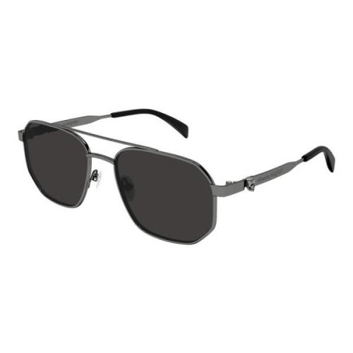 Gunmetal Grey Zonnebril Alexander McQueen , Gray , Heren