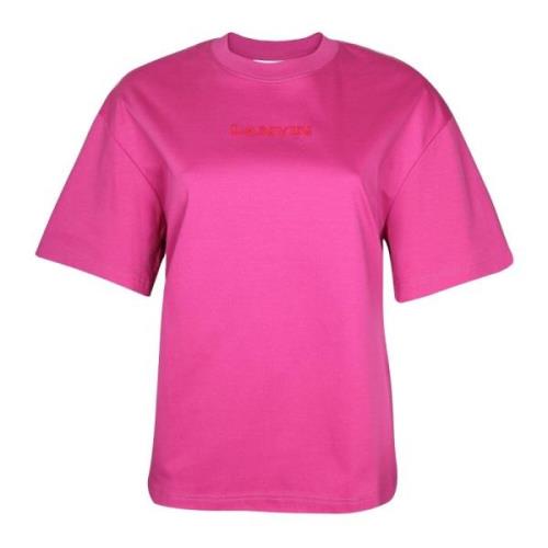 Fuchsia Katoenen Oversized Crew Neck Shirt Lanvin , Pink , Dames