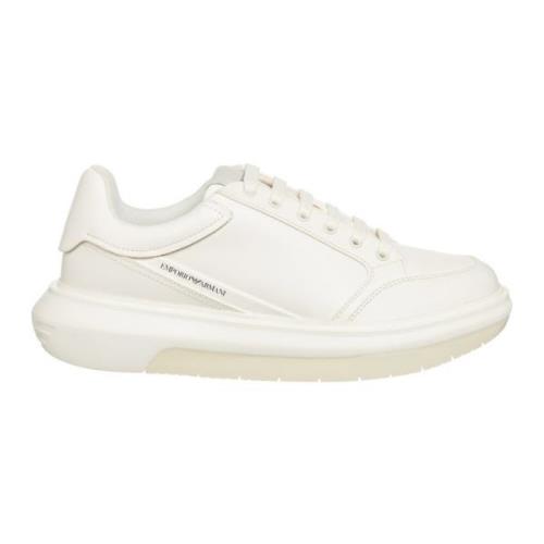 Eenvoudige Vetersneakers Emporio Armani , White , Heren