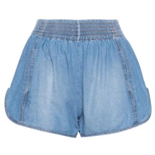 Lichtblauwe Chambray Mini Shorts Ermanno Scervino , Blue , Dames