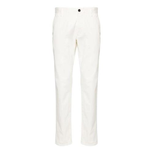 Witte katoenen broek met geborduurd logo Incotex , White , Heren