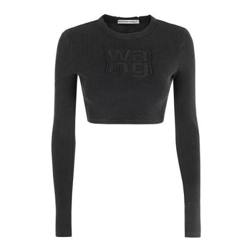 Stijlvolle Distressed Longsleeve Tee T by Alexander Wang , Black , Dam...