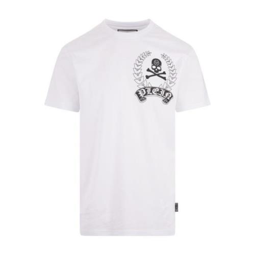 Grafische Print Wit T-shirt Philipp Plein , White , Heren