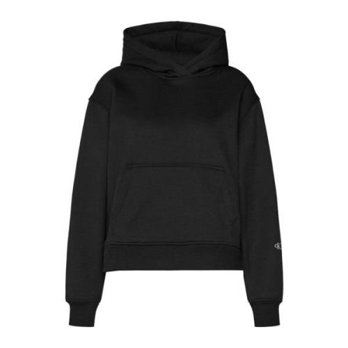 Zwarte hoodie met groot logo Calvin Klein , Black , Dames