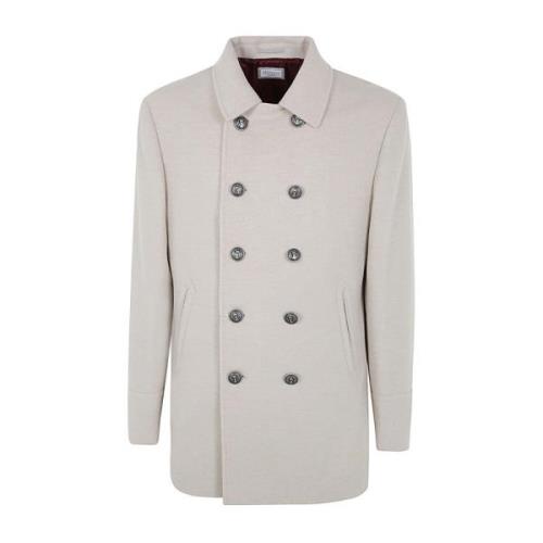 Zand Double Breasted Coat Brunello Cucinelli , Beige , Heren