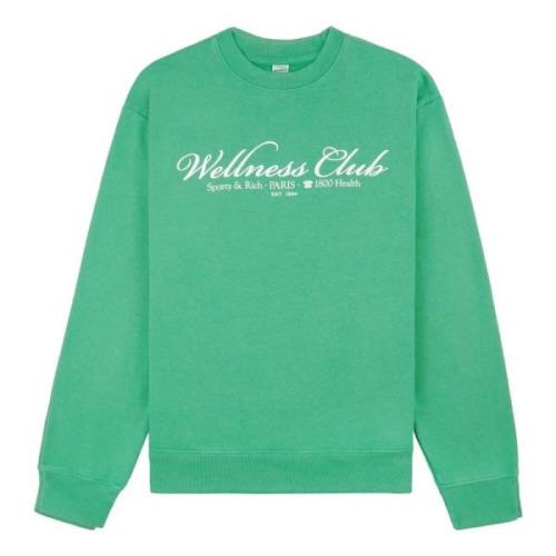 Crewneck Logo Sweatshirt Sporty & Rich , Green , Heren