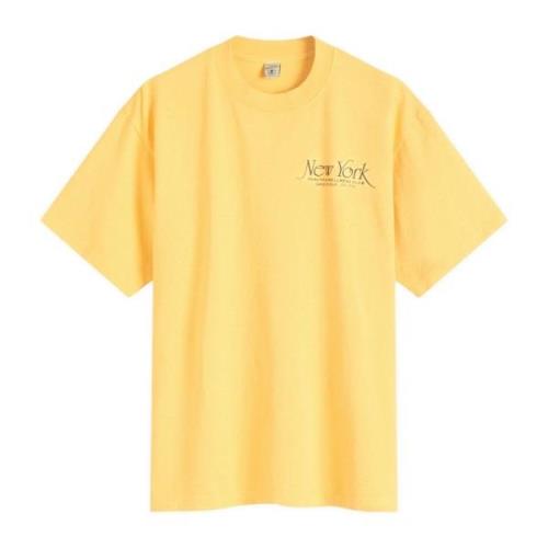 Faded Gold Navy T-Shirt Sporty & Rich , Yellow , Heren