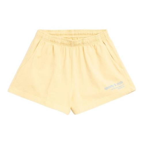 USA Health Club Blauw Logo Shorts Sporty & Rich , Beige , Dames