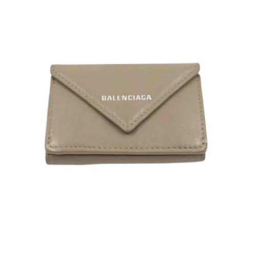 Pre-owned Leather wallets Balenciaga Vintage , Beige , Dames